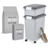 image:imageIRIS USA Dog Food Storage Container 30 lbs amp 11 lbs Combo Cat Food Storage Container Dog Treat Container Airtight Stackable 2Cup Scoop Wheels Easy Mobility GrayGrayDark Gray