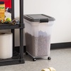 image:imageIRIS USA Dog Food Storage Container 40 lbs Attachable Wheels amp Included Scoop for Dog Cat Birds and other Pets Food Storage Bin Keep Fresh Easy Mobility BPA Free  Made in the USA Dark GrayDark Gray