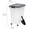 image:imageIRIS USA Dog Food Storage Container 40 lbs Attachable Wheels amp Included Scoop for Dog Cat Birds and other Pets Food Storage Bin Keep Fresh Easy Mobility BPA Free  Made in the USA Dark GrayDark Gray