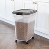 image:imageIRIS USA Dog Food Storage Container 40 lbs Attachable Wheels amp Included Scoop for Dog Cat Birds and other Pets Food Storage Bin Keep Fresh Easy Mobility BPA Free  Made in the USA Dark GrayDark Gray