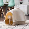 image:imageIRIS USA Igloo Dog House WhiteBeige Small and Medium Dogs and Cats IndoorOutdoor