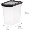 image:imageIRIS USA Large Round Top Entry Cat Litter Box with Scoop WhiteBeige and 10 Lbs  1275 Qt WeatherPro Airtight Pet Food Storage Container set Particle Catching Grooved Keep Pests Out Clear Black
