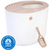 image:imageIRIS USA Large Round Top Entry Cat Litter Box with Scoop WhiteBeige and 10 Lbs  1275 Qt WeatherPro Airtight Pet Food Storage Container set Particle Catching Grooved Keep Pests Out Clear Black