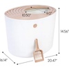 image:imageIRIS USA Large Round Top Entry Cat Litter Box with Scoop WhiteBeige and 10 Lbs  1275 Qt WeatherPro Airtight Pet Food Storage Container set Particle Catching Grooved Keep Pests Out Clear Black