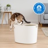 image:imageIRIS USA Large Round Top Entry Cat Litter Box with Scoop WhiteBeige and 10 Lbs  1275 Qt WeatherPro Airtight Pet Food Storage Container set Particle Catching Grooved Keep Pests Out Clear Black