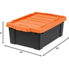 image:imageIRIS USA 12 Gallon Lockable Storage Bins with Lids 2 Pack  Made in USA Heavy Duty Stackable Containers Garage Organizing Bins Moving Tubs Rugged Sturdy Equipment Utility Box  BlackOrangeColorBlackOrange