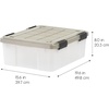 image:imageIRIS USA 60 Qt Storage Bins with Gasket Seal Lid 3 Pack  BPAFree Heavy Duty Moving Containers Tight Latch Weather Proof Tote WEATHERPRO  ClearChrome27 Qt  3 Pack
