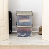 image:imageIRIS USA 60 Qt Storage Bins with Gasket Seal Lid 3 Pack  BPAFree Heavy Duty Moving Containers Tight Latch Weather Proof Tote WEATHERPRO  ClearChrome44 Qt  2 Pack