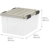 image:imageIRIS USA 60 Qt Storage Bins with Gasket Seal Lid 3 Pack  BPAFree Heavy Duty Moving Containers Tight Latch Weather Proof Tote WEATHERPRO  ClearChrome44 Qt  2 Pack
