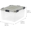 image:imageIRIS USA 60 Qt Storage Bins with Gasket Seal Lid 3 Pack  BPAFree Heavy Duty Moving Containers Tight Latch Weather Proof Tote WEATHERPRO  ClearChrome60 Qt  3 Pack