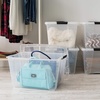 image:imageIRIS USA 72 QT Plastic Storage Box with Lid and Latches  4 Pack  BPAFree SeeThrough Organizing Solution Durable Nestable Stackable Containers Secure Pull Handle  ClearClear