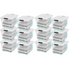 image:imageIRIS USA 72 QT Plastic Storage Box with Lid and Latches  4 Pack  BPAFree SeeThrough Organizing Solution Durable Nestable Stackable Containers Secure Pull Handle  ClearClearWhite