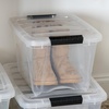 image:imageIRIS USA 72 QT Plastic Storage Box with Lid and Latches  4 Pack  BPAFree SeeThrough Organizing Solution Durable Nestable Stackable Containers Secure Pull Handle  ClearClear