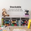 image:imageIRIS USA 72 QT Plastic Storage Box with Lid and Latches  4 Pack  BPAFree SeeThrough Organizing Solution Durable Nestable Stackable Containers Secure Pull Handle  ClearClear