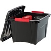 image:imageIRIS USA 19 QT Plastic Storage Box with Lid and Latches  6 Pack  BPAFree Garage Organizing Solution Durable Nestable Stackable Containers Secure Pull Handle  Black19 Qt