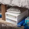 image:imageIRIS USA 7 Qt Small Plastic Stacking Drawer Stackable Storage Organizer Unit with Sliding Drawer for Bedroom Kitchen Under Sink Pantry Craft Room Dorm Office White 4Pack4 Pack