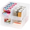 image:imageIRIS USA Extra Small Stackable Storage Bins 15Pack 55 x 45 x 3 inch Made in USA Plastic Open Front Shelf Bin for Organizing Parts Hardware Tools Supplies Garage Shelf Pantry  BlackClear