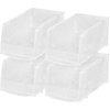 image:imageIRIS USA Extra Small Stackable Storage Bins 15Pack 55 x 45 x 3 inch Made in USA Plastic Open Front Shelf Bin for Organizing Parts Hardware Tools Supplies Garage Shelf Pantry  BlackClear