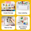 image:imageIRIS USA Extra Small Stackable Storage Bins 15Pack 55 x 45 x 3 inch Made in USA Plastic Open Front Shelf Bin for Organizing Parts Hardware Tools Supplies Garage Shelf Pantry  BlackClear
