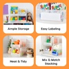 image:imageIRIS USA Extra Small Stackable Storage Bins 15Pack 55 x 45 x 3 inch Made in USA Plastic Open Front Shelf Bin for Organizing Parts Hardware Tools Supplies Garage Shelf Pantry  BlackClear