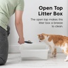 image:imageIRIS USA Large Open Top Cat Litter Box Kitty Litter Pan Pearl