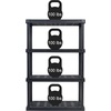 image:imageIRIS USA 4Tier Heavy Duty Plastic Shelving Unit and Heavy Duty Storage Tote Bins Modular Shelf Garage Rack Organizer  4Pack 27 Gallon Storage Containers  BlackYellowBlack