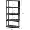 image:imageIRIS USA 5Tier Heavy Duty Plastic Shelving Unit and Heavy Duty Storage Tote Bins Modular Shelf Garage Rack Organizer  4Pack 27 Gallon Storage Containers BlackGrayGrey