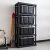 image:imageIRIS USA 5Tier Heavy Duty Plastic Shelving Unit and Heavy Duty Storage Tote Bins Modular Shelf Garage Rack Organizer  4Pack 27 Gallon Storage Containers BlackGrayGrey