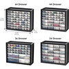 image:imageIRIS Plastic Hardware Storage Drawer 44 Drawer Parts Cabinet  Yellow  Wallmountable Stackable Building Bricks Screws Nuts amp Bolts Hardware Garage Tool StorageBlack
