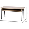 image:imageIRIS USA Coffee Table with Storage Small Rustic Wooden Living Room Table with Heavy Duty Industrial Steel Frame Rustic Industrial Coffee Table 31 x 15 x 16 Inch Tea Table for Small SpacesCoffee Table
