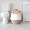 image:imageIRIS USA XXLarge Top Entry Cat Litter Box Dog Proof GrayWhiteBiege